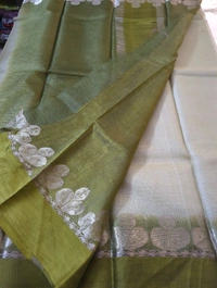 Pure Handloom Tusser Kota - green mist