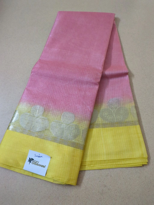 Pure Handloom Tusser Kota - Sundown