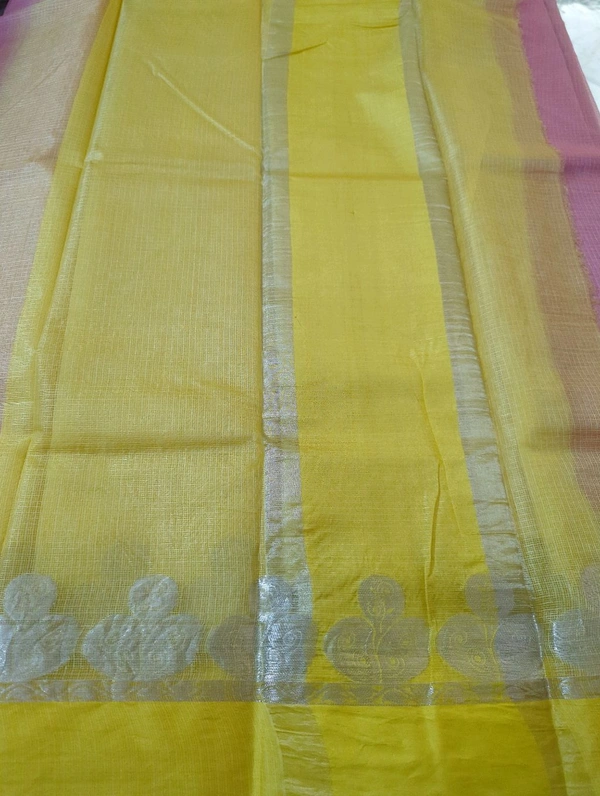 Pure Handloom Tusser Kota - Sundown