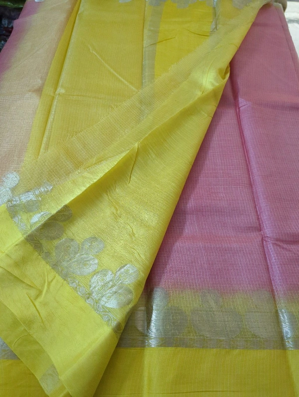 Pure Handloom Tusser Kota - Sundown