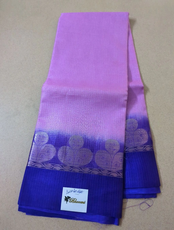 Pure Handloom Tusser Kota - Lavender Rose