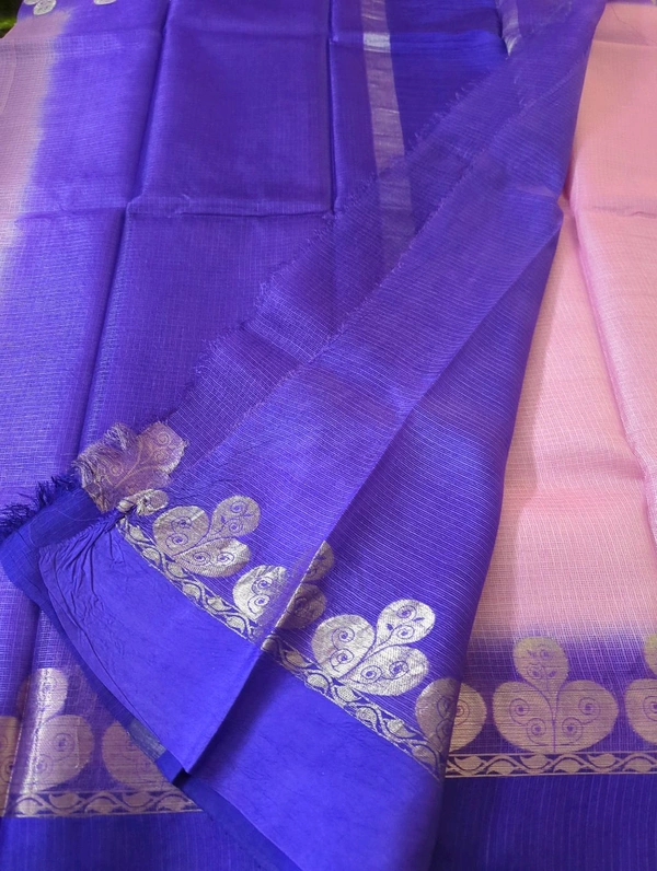 Pure Handloom Tusser Kota - Lavender Rose