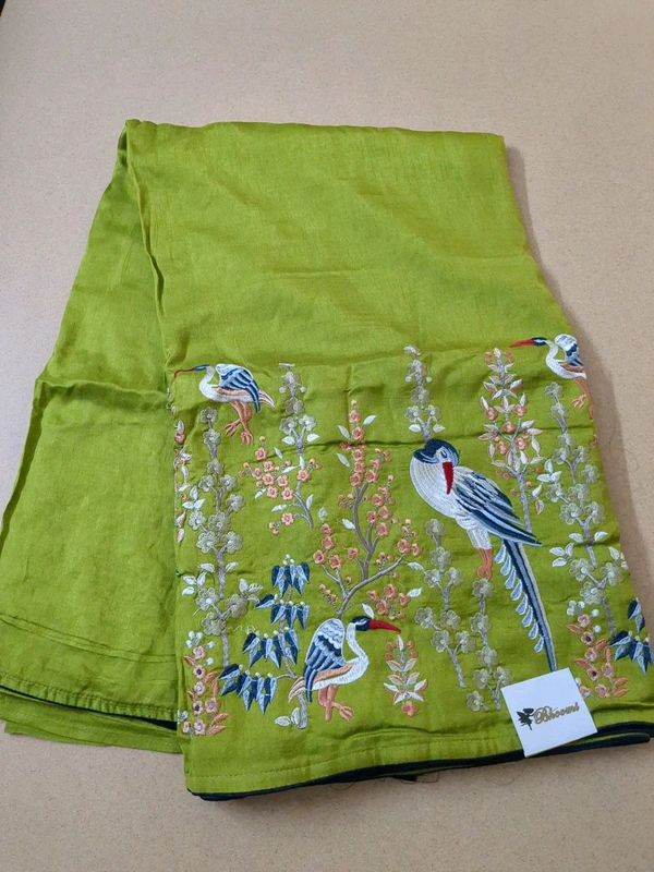 Pure Dola Embroidery  - Green