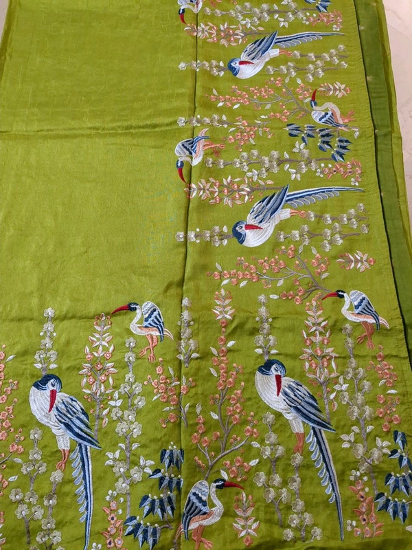 Pure Dola Embroidery  - Green