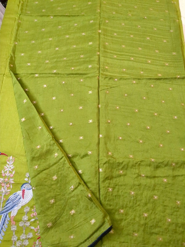 Pure Dola Embroidery  - Green