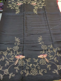 Pure Dola Checks Embroidery  - Red