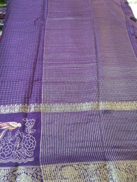 Pure Dola Checks Embroidery  - Pigment Indigo