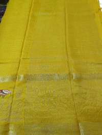 Pure Dola Checks Embroidery  - Gold