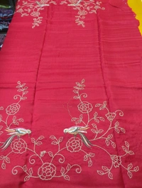 Pure Dola Checks Embroidery  - Gold
