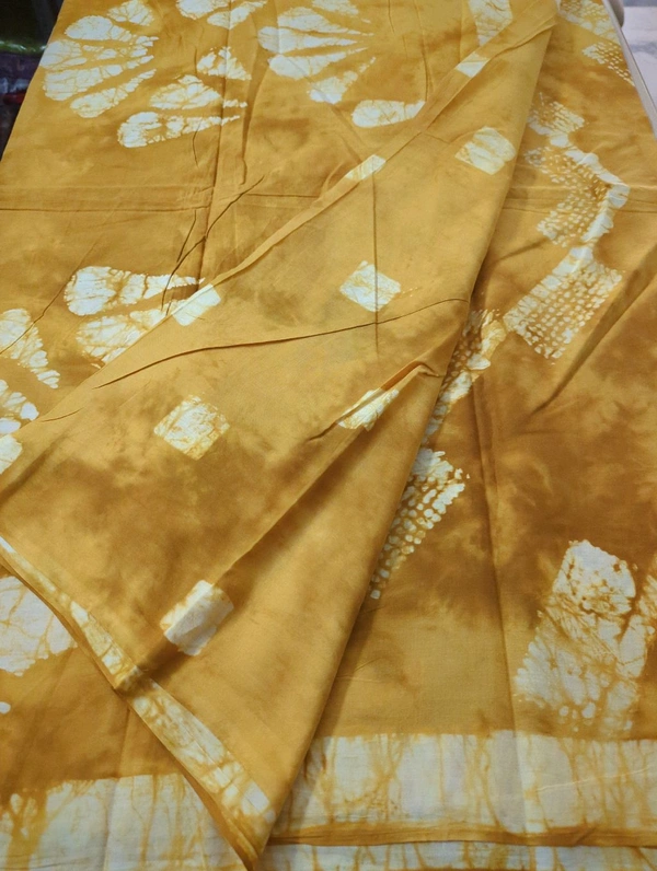 PURE MUL MUL COTTON BLOCK PRINT - Web Orange