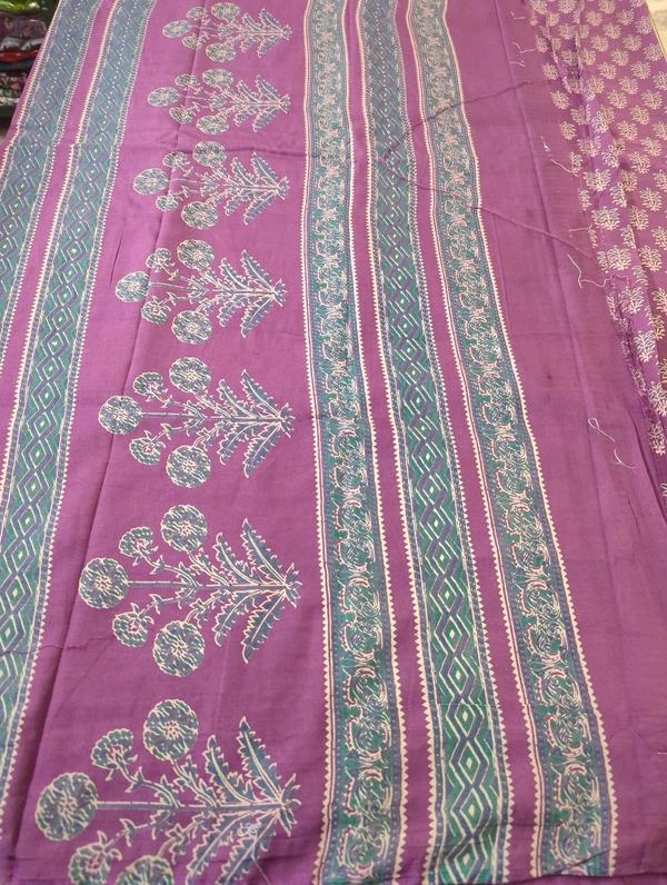SOFT CHANDERI BLOCK PRINT - Electric Violet