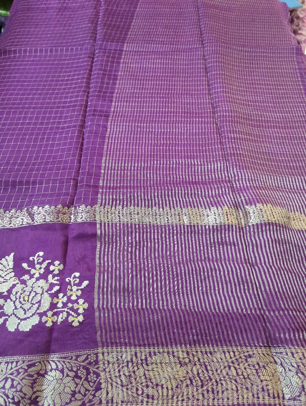 Dola Cheeks With Embroidery  - Purple