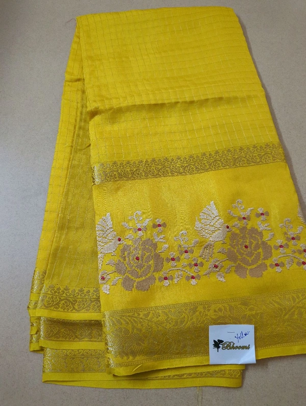Dola Cheeks With Embroidery  - Yellow