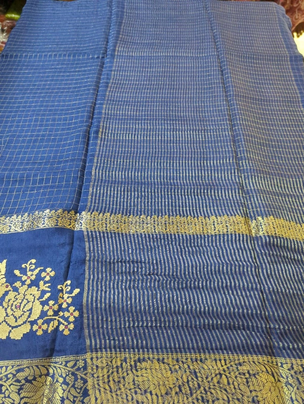 Dola Cheeks With Embroidery  - Blue