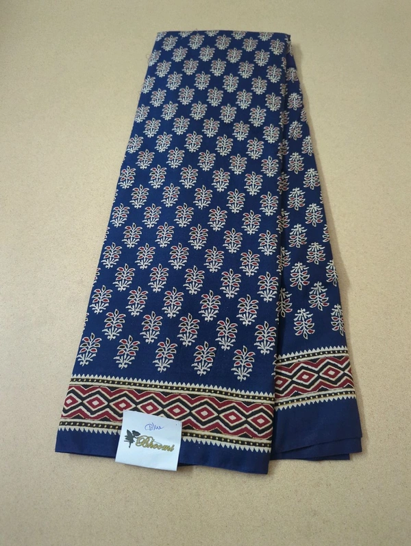 SOFT CHANDERI BLOCK PRINT - Blue