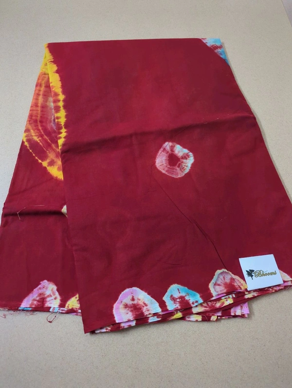 PURE COTTON BHANDHEJ - Maroon