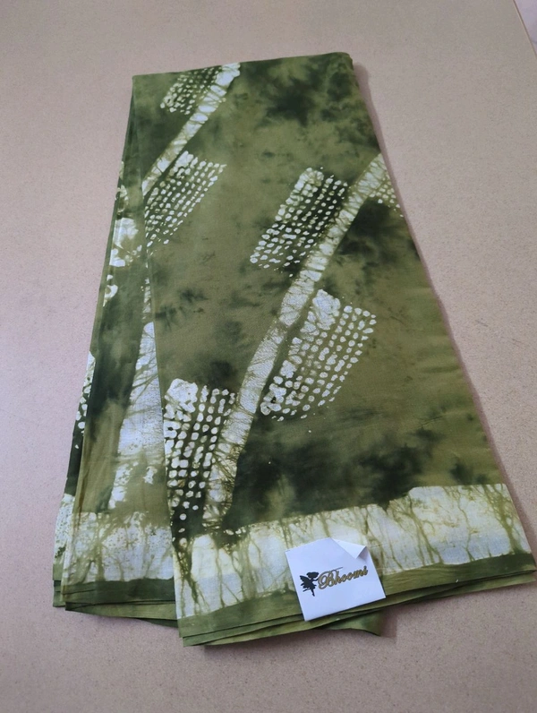 PURE MUL MUL COTTON BLOCK PRINT - Green