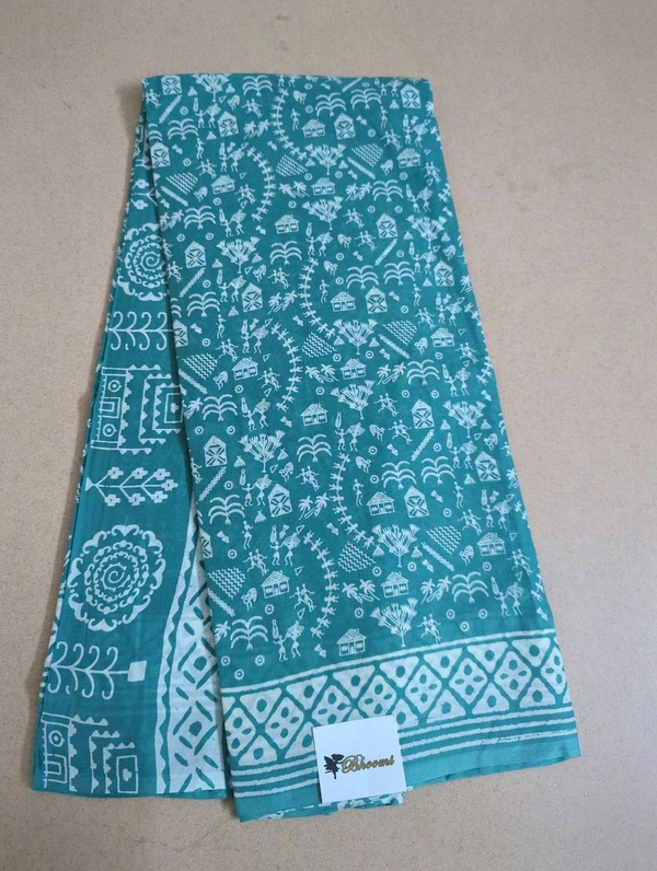 PURE MUL MUL COTTON BLOCK PRINT - lux green 2