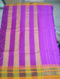 Pure Handloom Narayanpet Cotton Print - purple 13