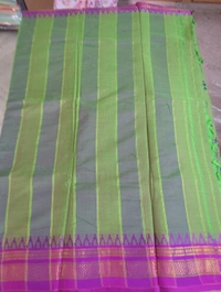 Pure Handloom Narayanpet Cotton Print - olive 2