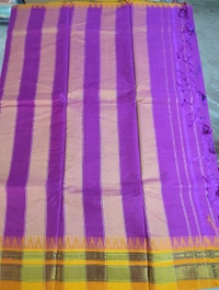 Pure Handloom Narayanpet Cotton Print - purple 17