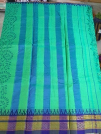 Pure Handloom Narayanpet Cotton Print - green 19