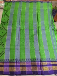 Pure Handloom Narayanpet Cotton Print - green 22