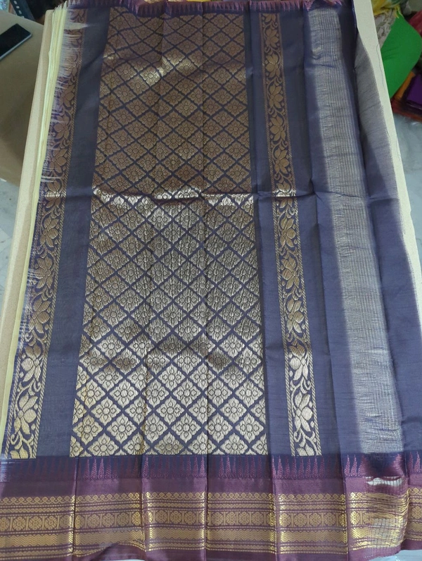 Pure Gadwal Cotton - cream 1