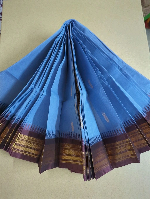 Pure Gadwal Cotton - steel blue 2