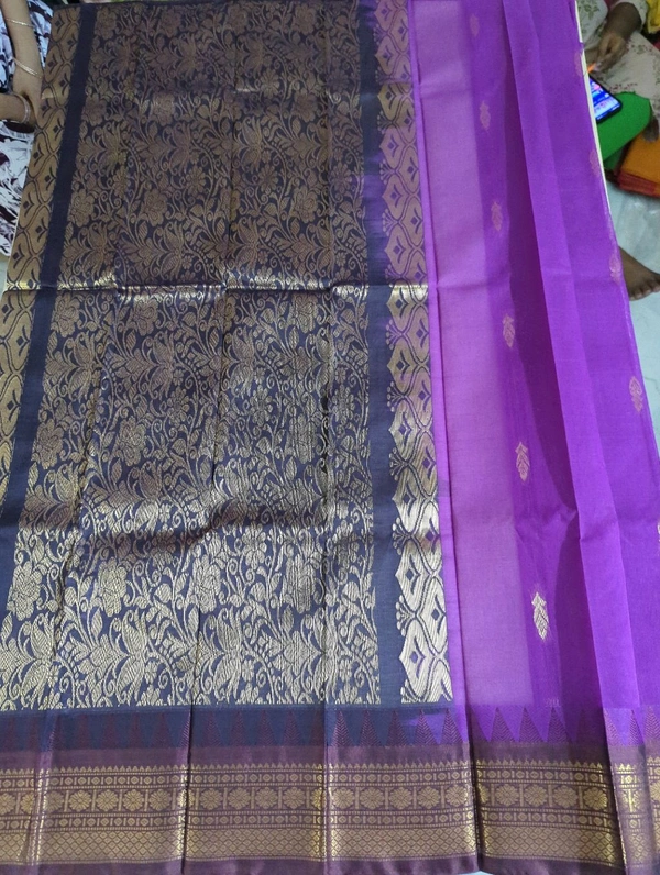 Pure Gadwal Cotton - purple 5