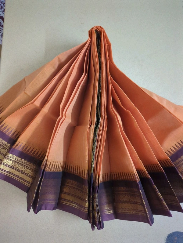 Pure Gadwal Cotton - orange 8