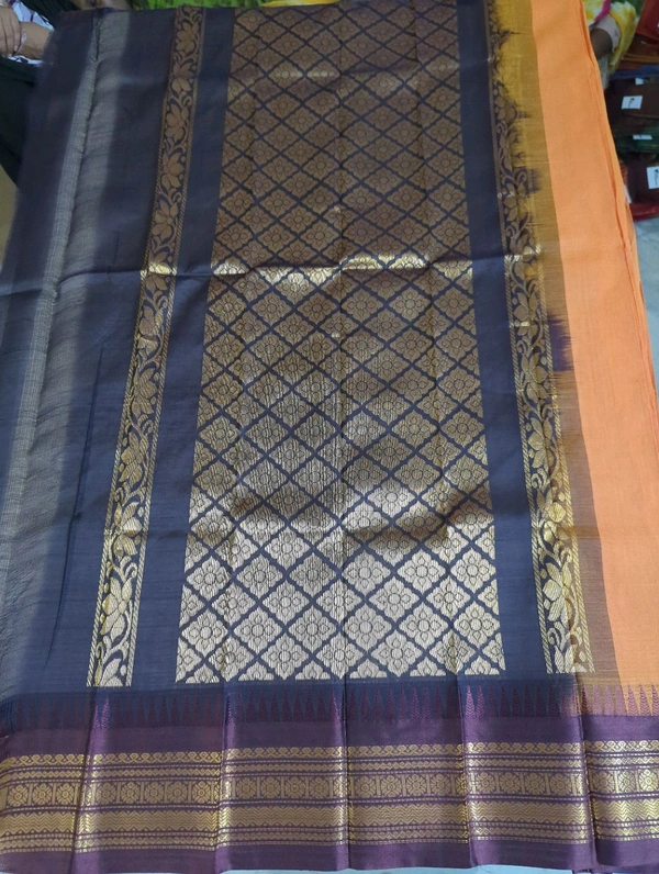 Pure Gadwal Cotton - orange 8