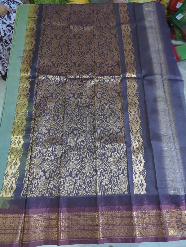 Pure Gadwal Cotton - gray 9