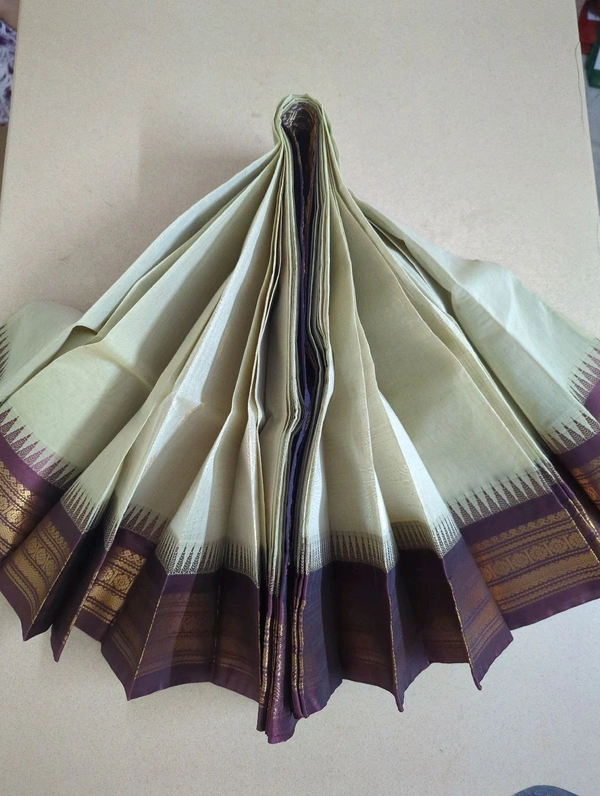 Pure Gadwal Cotton - cream 10