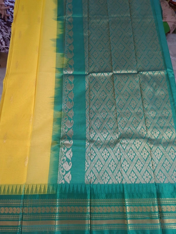 Pure Gadwal Cotton - yellow 13