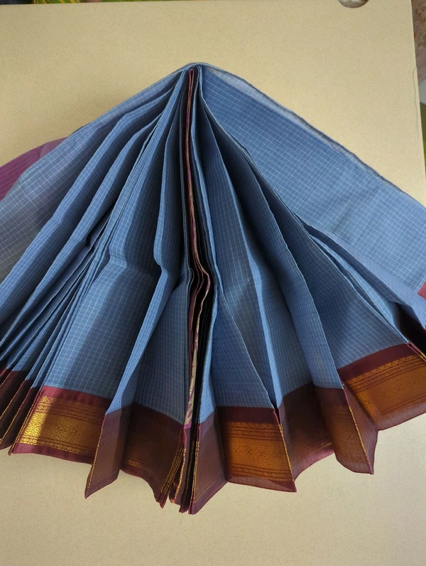Pure Gadwal Cotton - cement blue 18