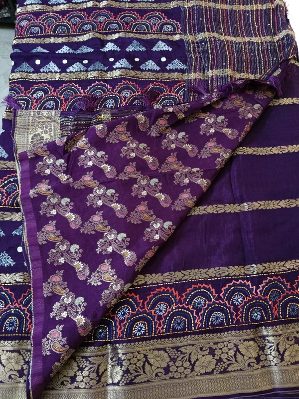 Pure Dola Handwork  - Purple