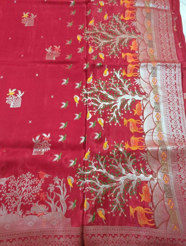 Pure Satin Crepe  - Red