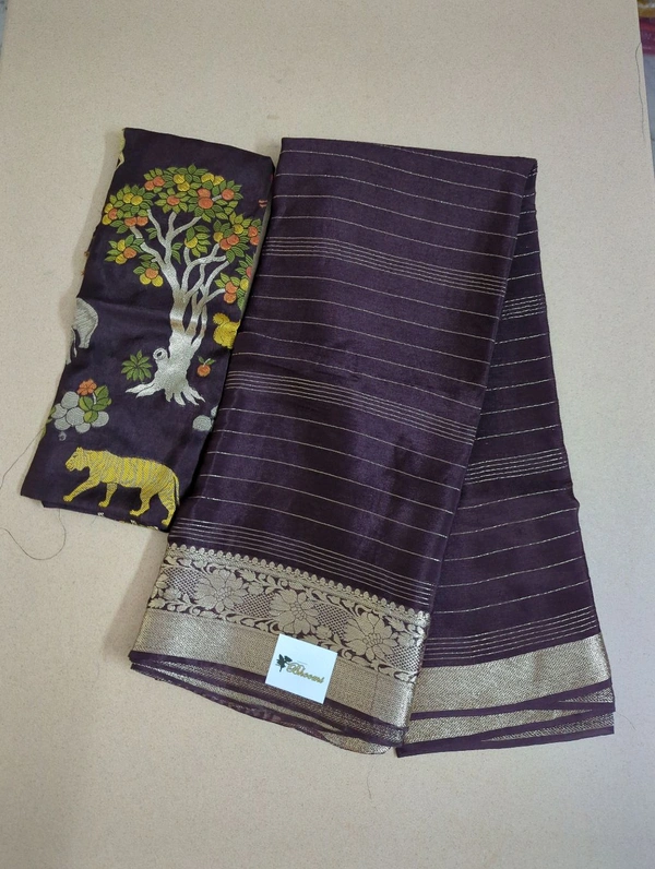 Pure Chinnon With Designer Blouses  - Morocco Brown