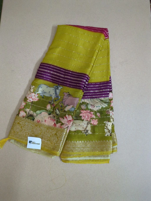 Pure Chinnon Georgette Digital  - Gold