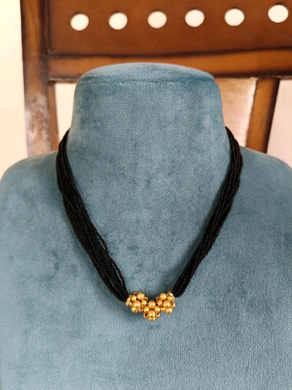 Soft Beads With Gold Copy Balls - Black, 10 Working Days