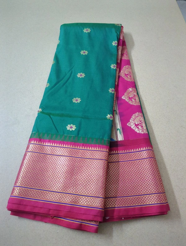 Narayanpet Pattu - green colour pink