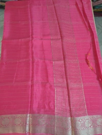 Pure Chinnon With Designer Blouses  - pink