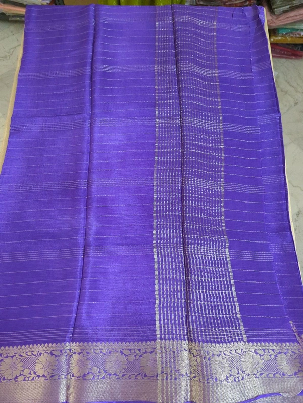 Pure Chinnon With Designer Blouses  - violet