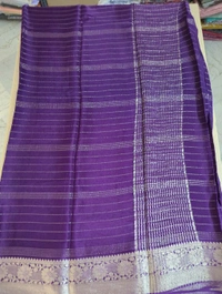 Pure Chinnon With Designer Blouses  - Purple