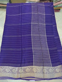 Pure Chinnon With Designer Blouses  - Pigment Indigo