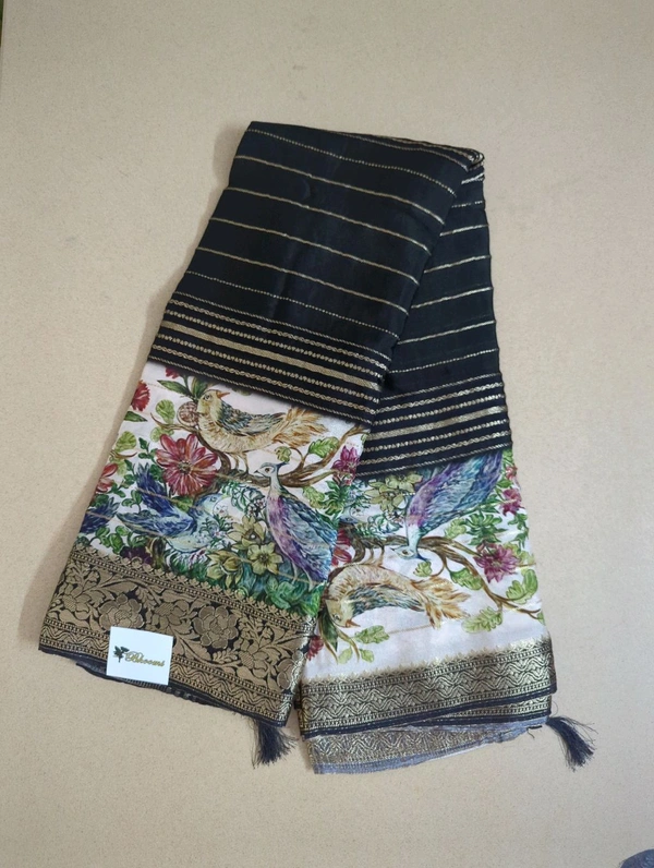 Pure Chinnon Georgette Digital  - Black
