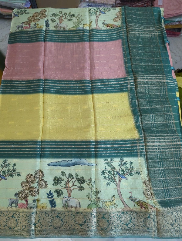 Pure Chinnon Georgette Digital  - Mint Green
