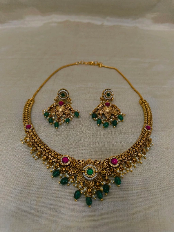 Real Gold Copy Nakshi Neck Piece 