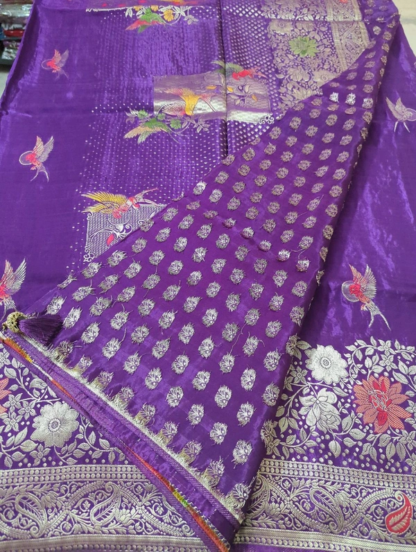 Pure Satin Crepe  - Fuchsia Blue